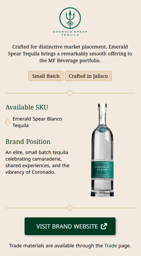 Emerald Spear Tequila popup card concept