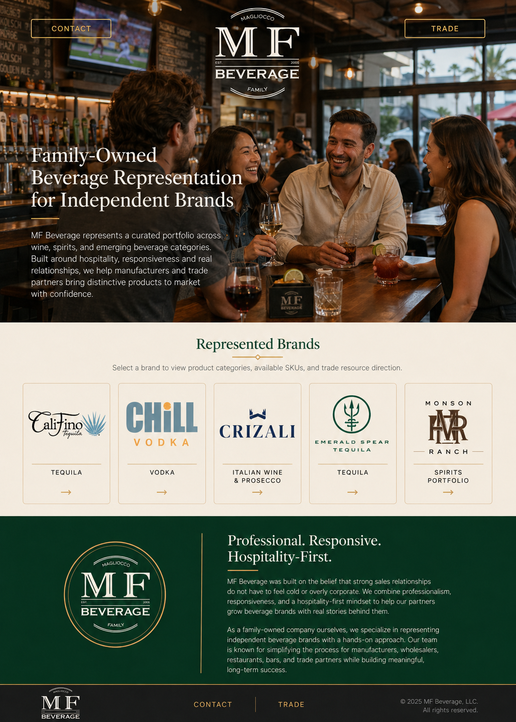 MF Beverage selected homepage concept